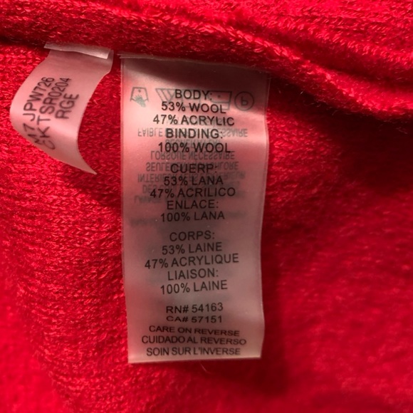 Calvin Klein Women’s Cardigan Sweater Wool Blend Large Red/Black - Picture 12 of 13